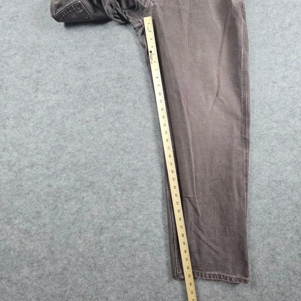 Carhartt Men's Brown Canvas Carpenter Pants Size 38x33 Workwear Faded Distressed